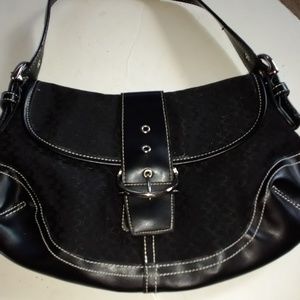 *NEW* COACH fabric/leather handbag black
